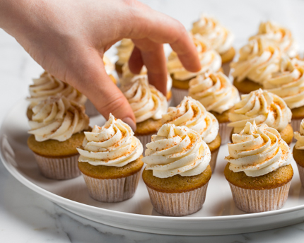 Mini Ginger Cupcakes with Rum Buttercream