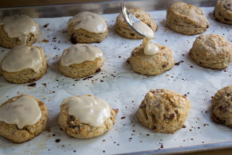 Glazing the scones