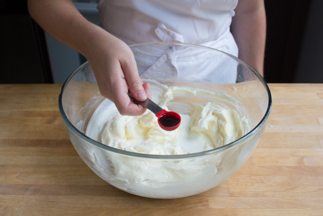 3. Add milk and flavouring and mix until smooth.