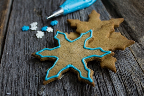 Gingerbread Cookie Beautifully Outlined with Royal Icing