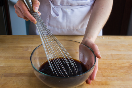 4. Whisking up vegetarian pad Thai sauce