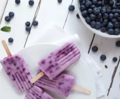 Easiest Blueberry Yogurt Freezer Pops