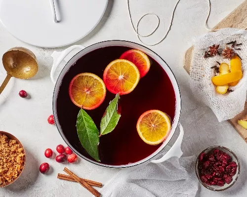Mulled Wine with Cinnamon Brown Sugar Rimmer