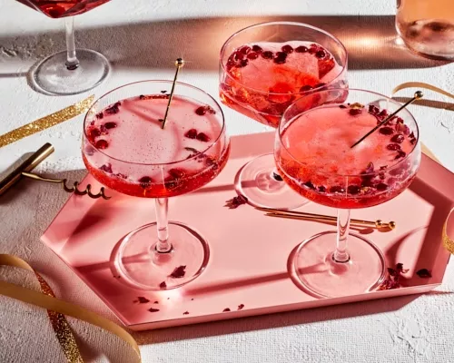 Pomegranate-Rose Sparkling Cocktail